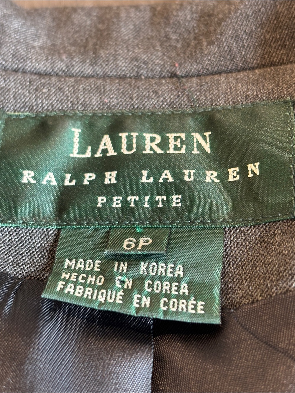 🩶 Career Charcoal Gray Tailored Blazer Single Button Lauren Ralph Lauren 6P 🩶 - Picture 4 of 9
